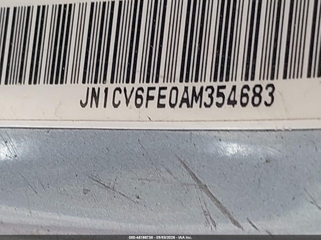44160730 :رقم المزاد ، JN1CV6FE0AM354683 vin ، 2010 Infiniti G37 مزاد بيع