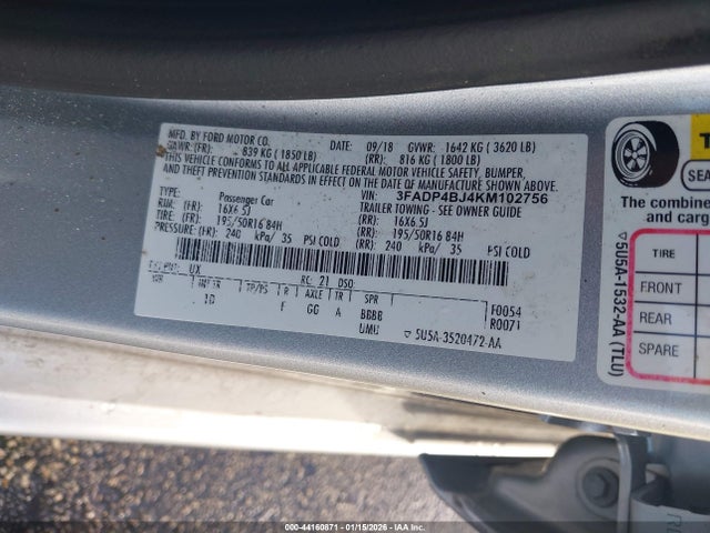 2019 FORD FIESTA 3FADP4BJ4KM102756 Photo 8