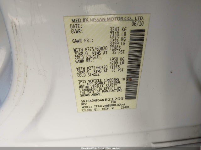 2010 NISSAN ARMADA 5N1BA0NF5AN621205 Photo 8