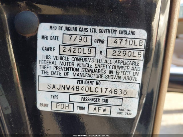 1990 JAGUAR XJS SAJNW4840LC174836 Photo 8