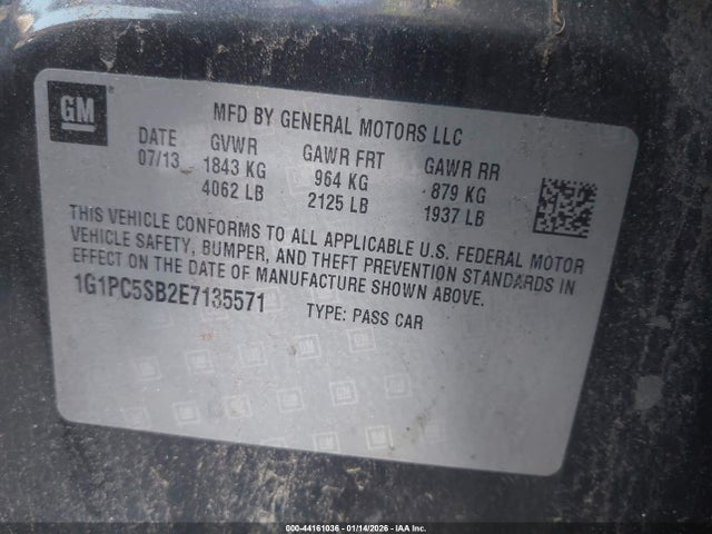 Chevrolet Cruze 1lt Auto 2014 1G1PC5SB2E7135571 Image 9