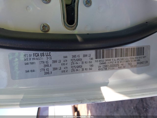 44161070 :رقم المزاد ، 1C6RR7LG5GS283256 vin ، 2016 Ram 1500 Big Horn مزاد بيع