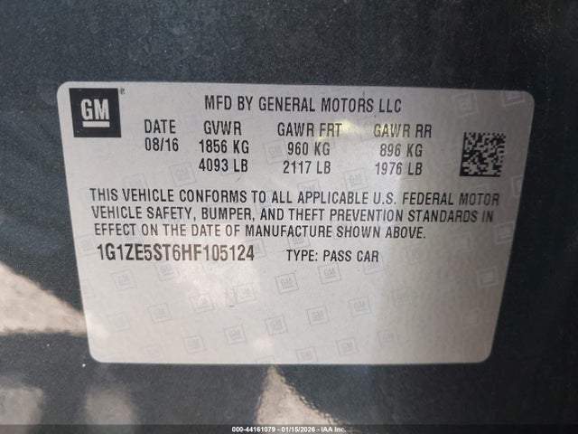 1G1ZE5ST6HF105124 Chevrolet MALIBU 1LT