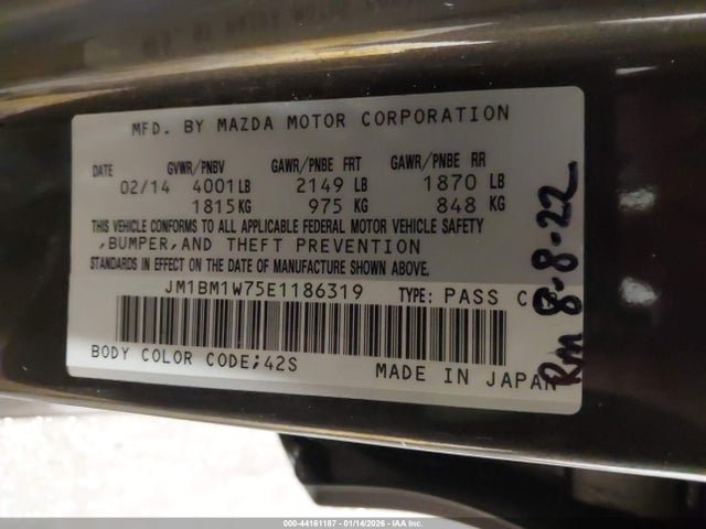 JM1BM1W75E1186319 Mazda Mazda3 I Grand Touring