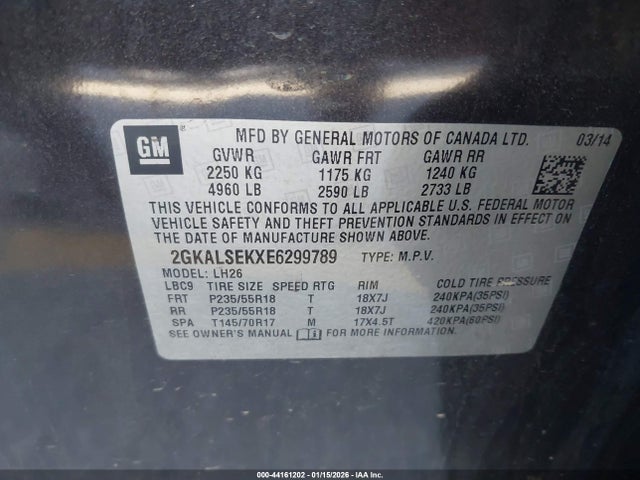 GMC Terrain Slt-1 2014 2GKALSEKXE6299789 Image 9