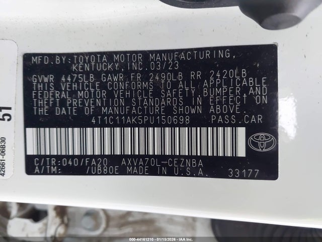 Toyota CAMRY LE 2023 4T1C11AK5PU150698 Image 9