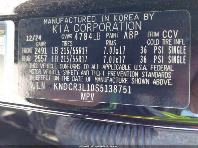 KNDCR3L10S5138751 KIA Niro Ev Wind