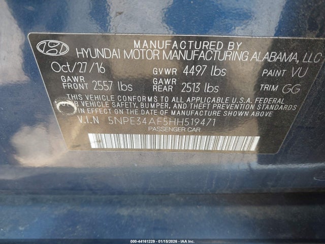 5NPE34AF5HH519471 Hyundai Sonata Sport