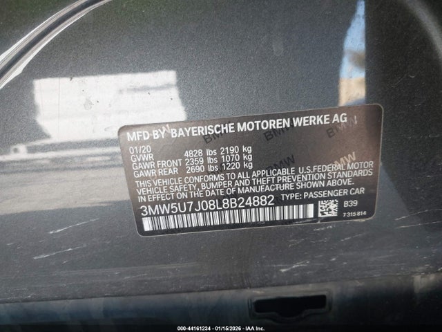 2020 BMW 3 SERIES 3MW5U7J08L8B24882 Photo 8