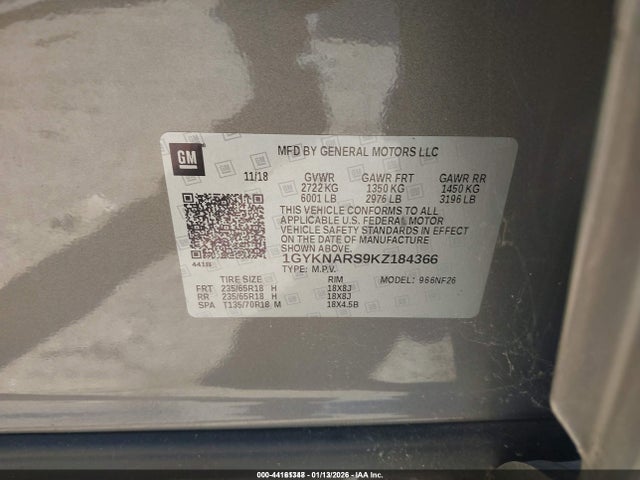 2019 CADILLAC XT5 1GYKNARS9KZ184366 Photo 8