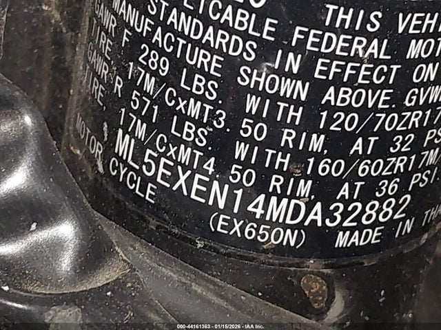 2021 KAWASAKI EX650 ML5EXEN14MDA32882 Photo 9