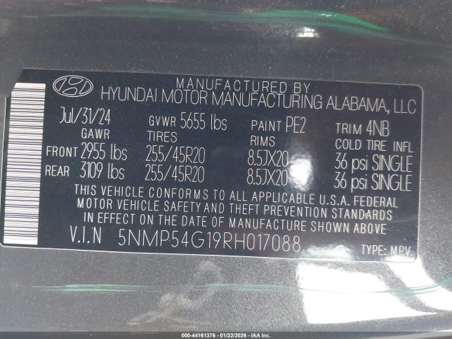 2024 HYUNDAI SANTA FE HYBRID 5NMP54G19RH017088 Photo 8