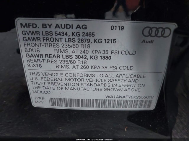 2019 AUDI Q5 WA1ANAFY6K2053618 Photo 8