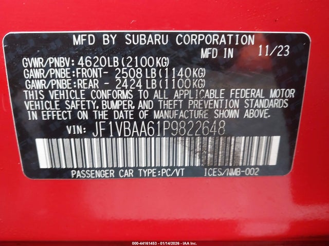 2023 SUBARU WRX JF1VBAA61P9822648 Photo 8
