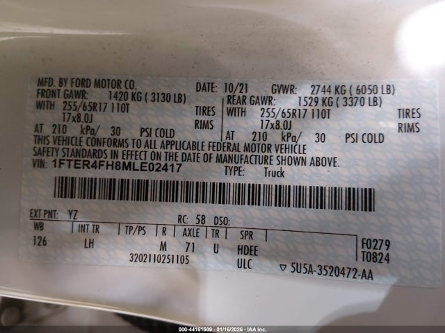 2021 FORD RANGER 1FTER4FH8MLE02417 Photo 8