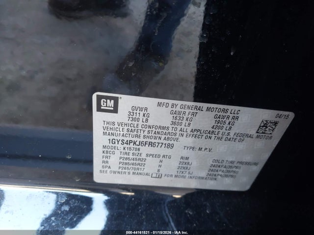 2015 CADILLAC ESCALADE 1GYS4PKJ6FR677189 Photo 8