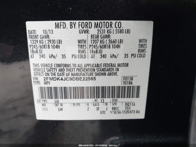 2013 FORD EDGE 2FMDK4JC9DBE22585 Photo 8