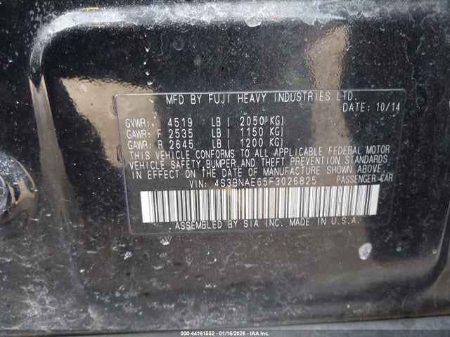 Subaru Legacy 2.5i Premium 2015 4S3BNAE65F3026825 Image 9