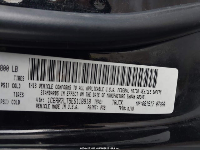 Продаж на аукціоні авто 2014 Ram 1500, vin: 1C6RR7LT9ES118918, номер лоту: 44161618