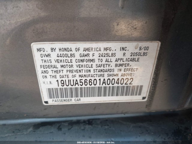 2001 ACURA TL 19UUA56601A004022 Photo 8