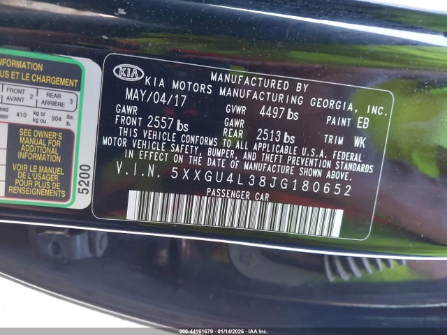 2018 KIA OPTIMA 5XXGU4L38JG180652 Photo 8