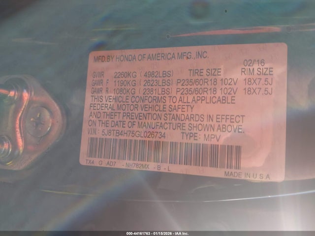 2016 ACURA RDX 5J8TB4H75GL026734 Photo 8