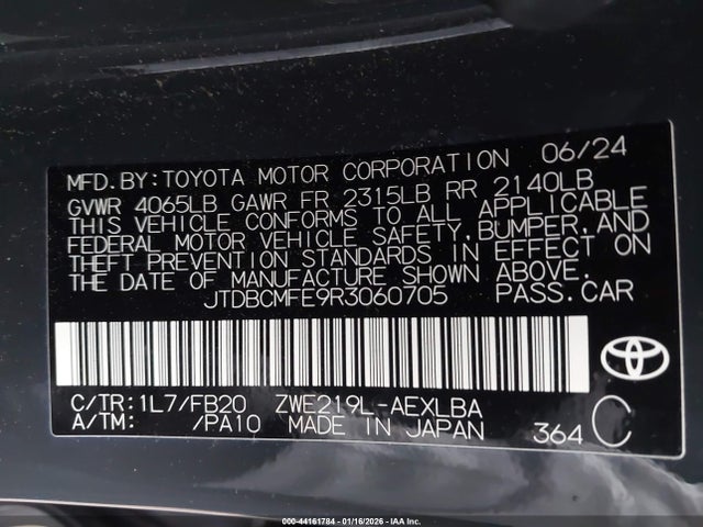 JTDBCMFE9R3060705 Toyota Corolla Hybrid Le