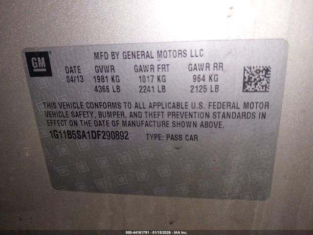 2013 CHEVROLET MALIBU 1G11B5SA1DF290892 Photo 8