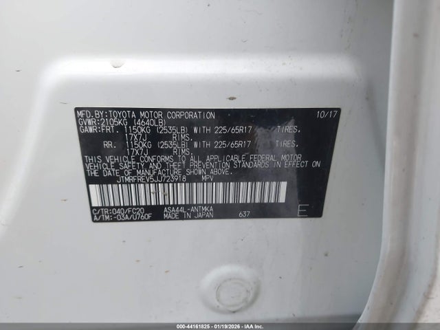 JTMRFREV5JJ723918 Toyota Rav4 Xle