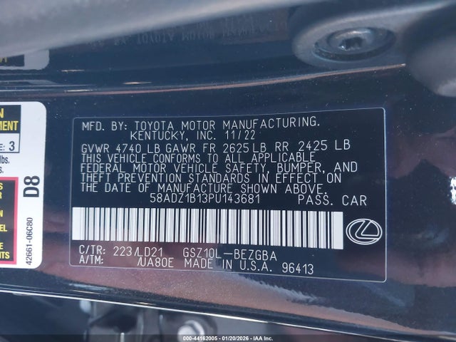 Lexus ES 350 2023 58ADZ1B13PU143681 Image 9