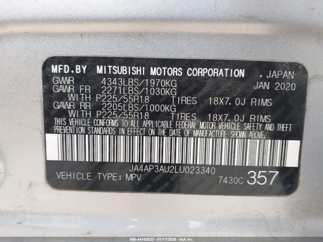 2020 MITSUBISHI OUTLANDER SPORT JA4AP3AU2LU023340 Photo 8