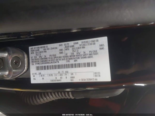 1FMCU0G69NUA53478 Ford ESCAPE SE