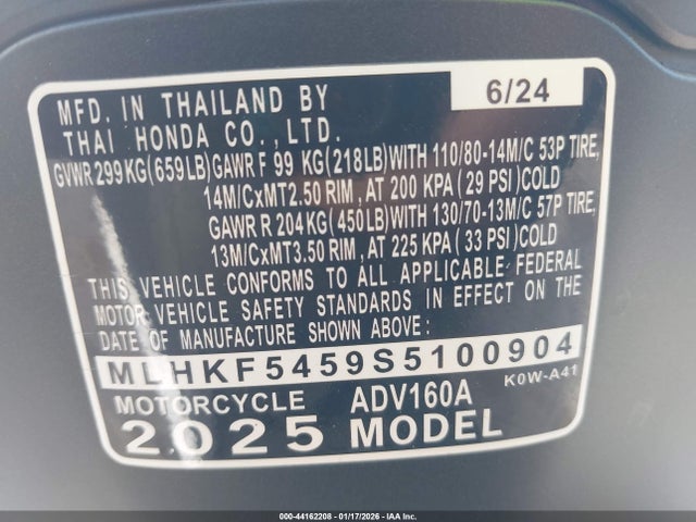 Honda Adv160 A 2025 MLHKF5459S5100904 Image 10