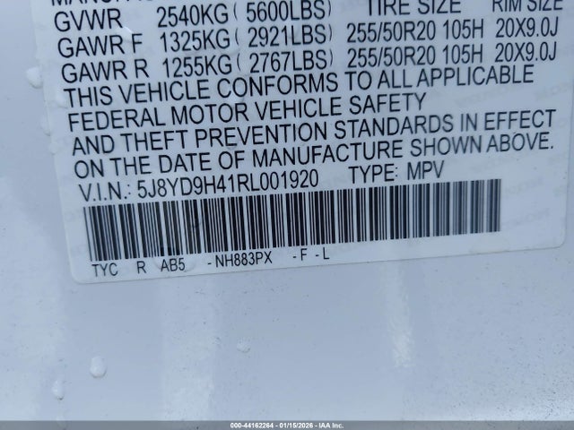 Aukcja sprzedaży 2024 Acura Mdx Technology Package, vin: 5J8YD9H41RL001920, numer aukcji: 44162264