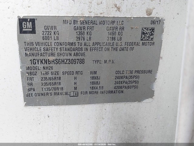 2017 CADILLAC XT5 1GYKNBRS6HZ309788 Photo 8