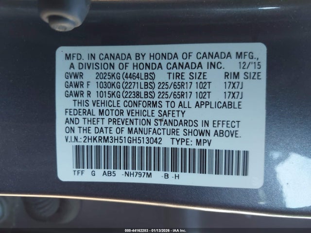 2HKRM3H51GH513042 Honda CR-V EX