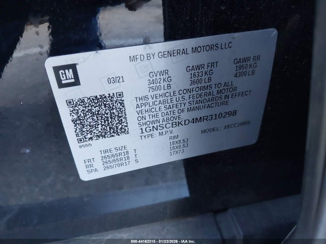 1GNSCBKD4MR310298 Chevrolet Suburban 2wd Ls