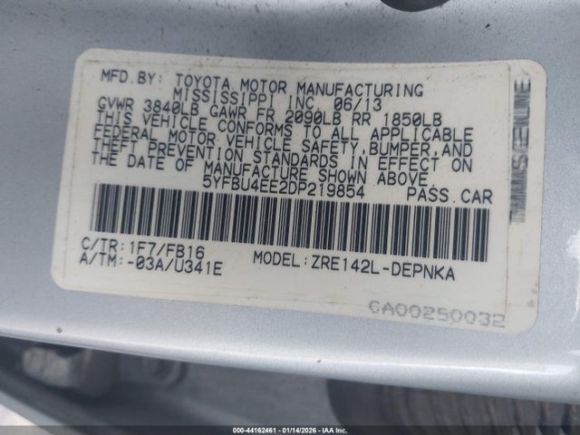 2013 TOYOTA COROLLA 5YFBU4EE2DP219854 Photo 8