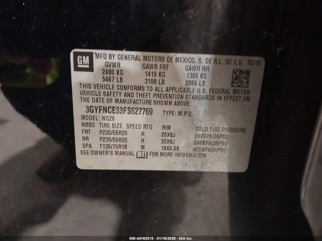 2015 CADILLAC SRX 3GYFNCE33FS627769 Photo 8