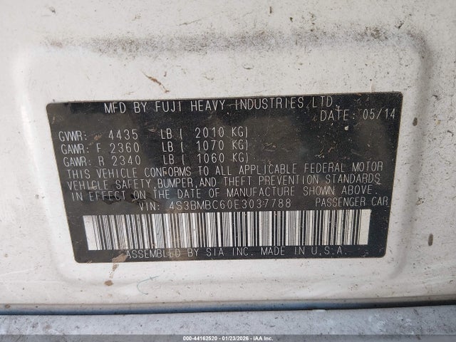 4S3BMBC60E3037788 Subaru Legacy 2.5i Premium