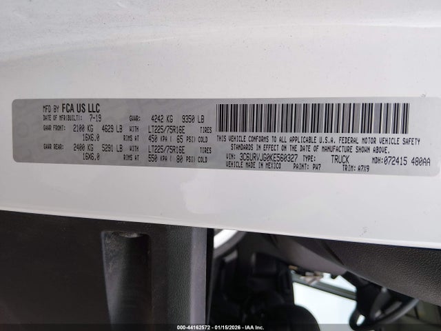 2019 RAM PROMASTER 3500 3C6URVJG0KE560327 Photo 8