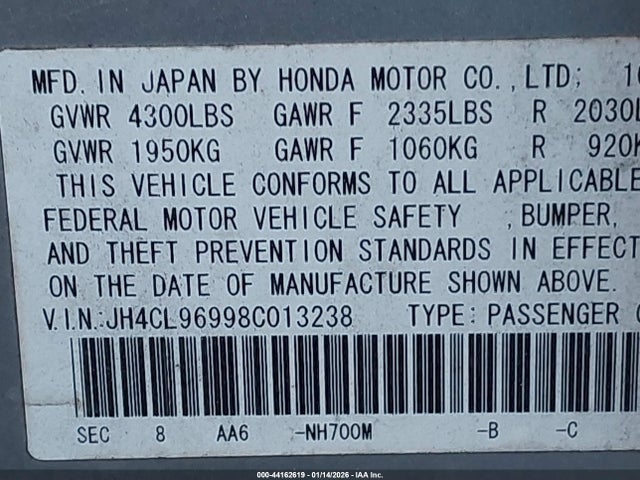 2008 ACURA TSX JH4CL96998C013238 Photo 8