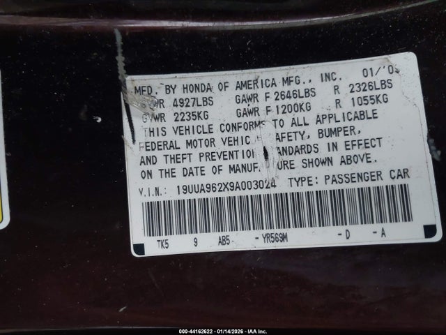 2009 ACURA TL 19UUA962X9A003024 Photo 8