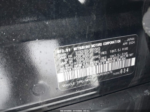 2024 MITSUBISHI OUTLANDER JA4J3UA82RZ062476 Photo 8