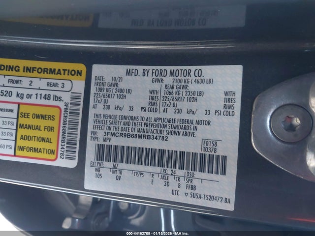 Ford Bronco Sport Big Bend 2021 3FMCR9B68MRB34782 Image 9
