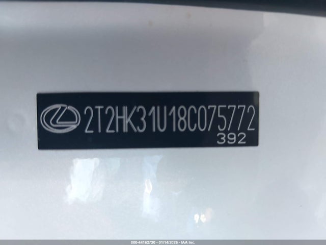44162720 :رقم المزاد ، 2T2HK31U18C075772 vin ، 2008 Lexus Rx 350 مزاد بيع