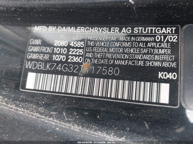 2002 MERCEDES-BENZ CLK 55 AMG WDBLK74G32T117580 Photo 8