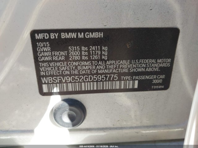 2016 BMW M5 WBSFV9C52GD595775 Photo 8