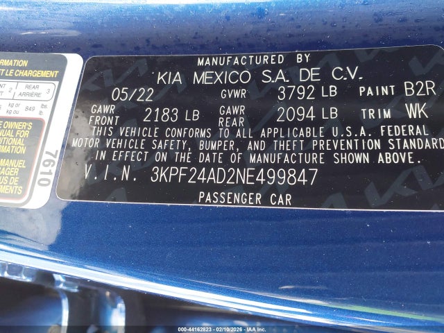 KIA Forte Lxs 2022 3KPF24AD2NE499847 Image 9