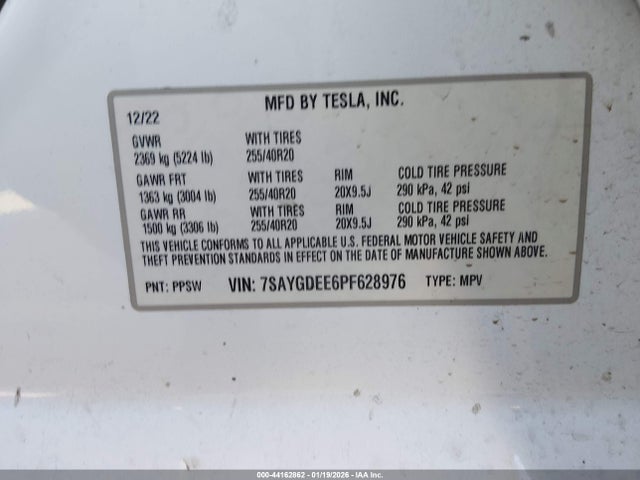 2023 TESLA MODEL Y 7SAYGDEE6PF628976 Photo 8